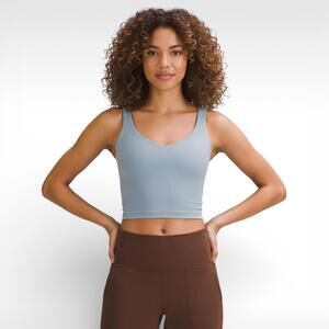 Lululemon Align Tank Top -Size 6 - Chambray Blue - Nulu Yoga Crop Built-in Bra